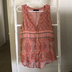 Sanctuary Colorful Flowy Button Down Tank Top